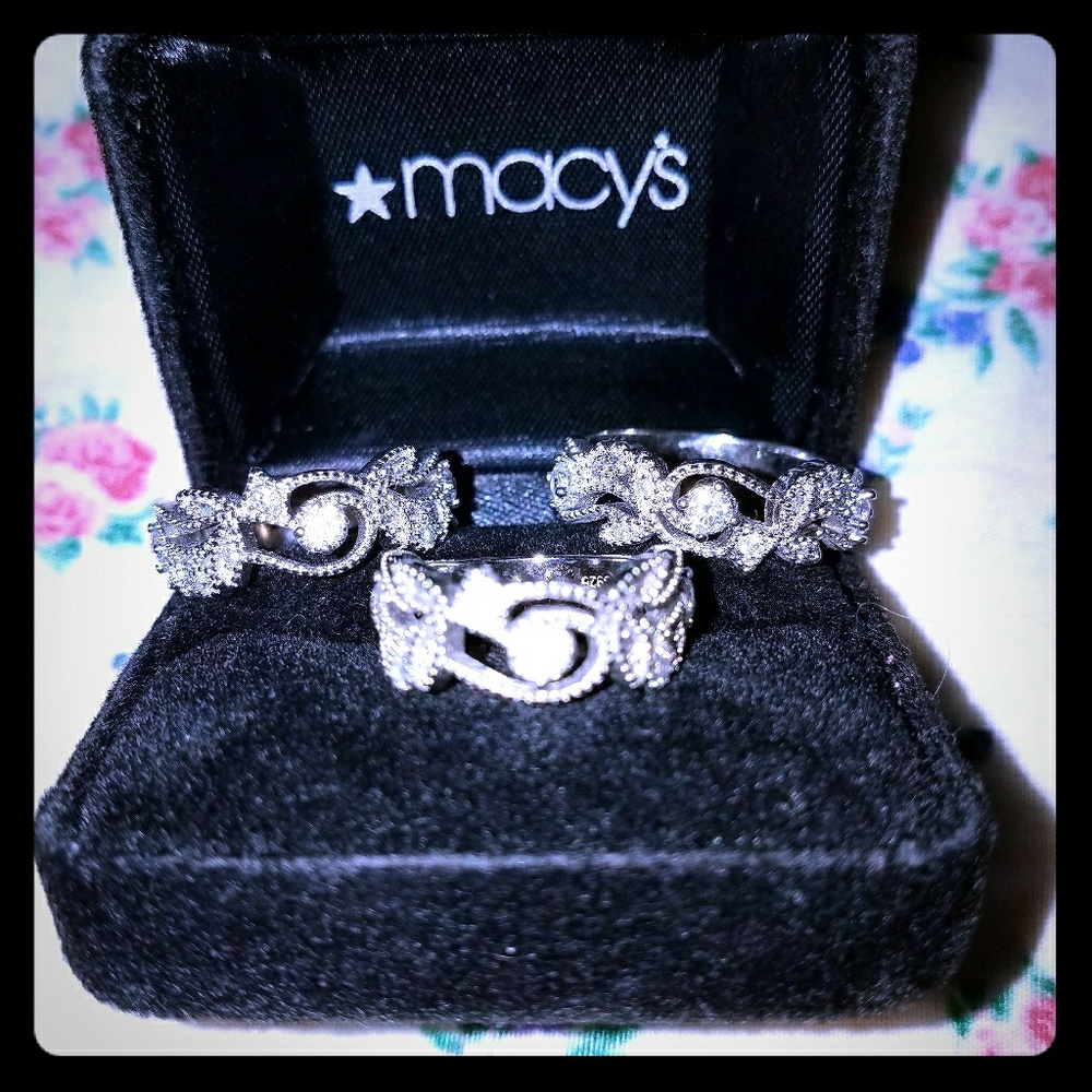 Sterling Silver Promise / engagement Ring With  CZ